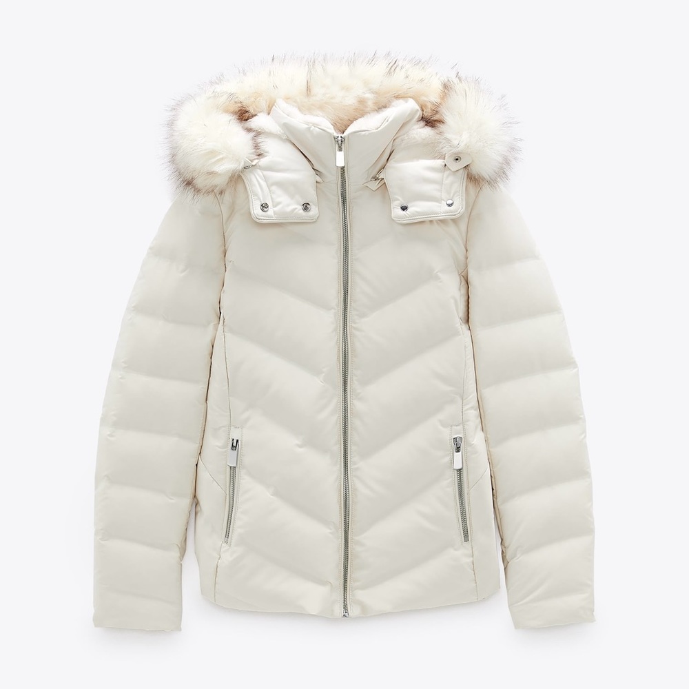 Zara Down Puffer Water and Wind Repellent. Extra Large.